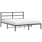 vidaXL Cadre de lit métal sans matelas et tête de lit noir 160x200 cm