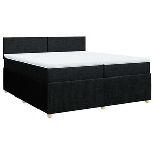 vidaXL Sommier à lattes de lit avec matelas Noir 200x200 cm Tissu