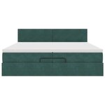 vidaXL Cadre de lit ottoman avec matelas vert foncé 200x200 cm velours