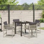 vidaXL Ensemble de salle à manger pour jardin 5 Pièces Gris clair