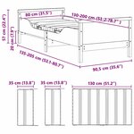 vidaXL Cadre de lit avec matelas Marron 80 x 200 cm Bois de pin massif