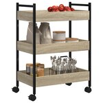 vidaXL Chariot de cuisine chêne sonoma 50x30x70 cm bois d'ingénierie