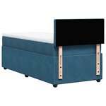 vidaXL Sommier à lattes de lit avec matelas bleu 80x200 cm velours