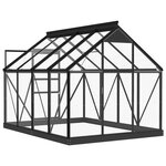vidaXL Serre en verre Anthracite 155x200 5x191 cm Aluminium