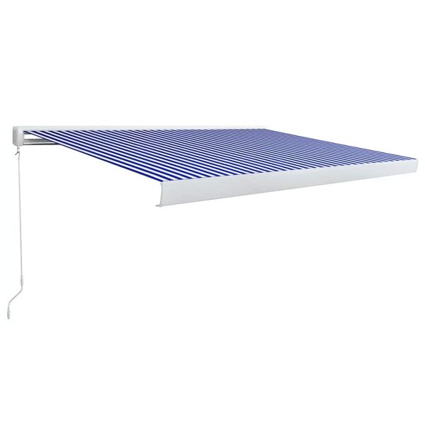 vidaXL Store à cassette manuel 400x300 cm Bleu et blanc