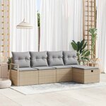 vidaXL Ensemble de canapé de jardin 5 Pièces beige et gris clair