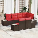 vidaXL Ensemble de canapé de jardin 7 Pièces Marron polyrotin