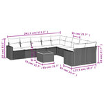vidaXL Salon de jardin 11 Pièces avec coussins beige résine tressée