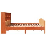 vidaXL Lit bibliothèque sans matelas cire marron 200x200 cm pin massif