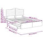 vidaXL Lit de Rangement Chêne Sonoma 160 x 200 cm Bois d'ingénierie