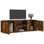vidaXL Meuble TV chêne fumé 120x34x37 cm bois d'ingénierie