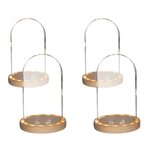4 cloches en verre lumineuses 21 5 cm x Ø 14 cm