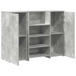 vidaXL Bureau de réception gris béton 135x50x103 5cm bois d'ingénierie