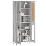 vidaXL Buffet haut Sonoma gris 69 5x34x180 cm Bois d'ingénierie