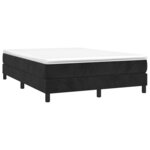 vidaXL Sommier à lattes de lit avec matelas Noir 140x190 cm Velours