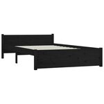 vidaXL Cadre de lit sans matelas avec tiroirs noir