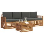 vidaXL Ensemble de canapés d'extérieur 5 Pièces Naturel et Anthracite