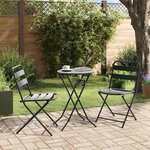 vidaXL Ensemble bistrot 3 Pièces Anthracite Acier