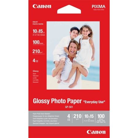 Canon papier photo glacé gp-501 - 210g - 100 feuilles - 10x15 cm