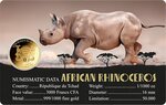 Pièce de monnaie en Or 3000 Francs g 0.031 (1/1000 oz) Millésime 2024 Gold Gift AFRICAN RHINOCEROS 1/1000