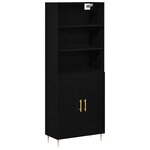 vidaXL Haut Armoire Montage mural 2 Pièces Chêne noir 70 x 34 x 180 cm