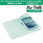 Lot de 20  rouleaux de film bulle d'air recycle largeur 40 cm x longueur 5 mètres - gamme air'roll green de la marque enveloppebulle