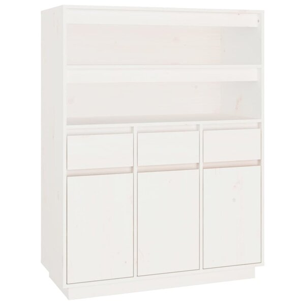 vidaXL Buffet haut Blanc 89x40x116 5 cm Bois massif de pin