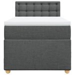 vidaXL Sommier à lattes de lit avec matelas Gris foncé 80x200 cm Tissu