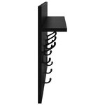 vidaXL Porte-manteau mural avec étagère Montage mural avec stockage Chêne noir 60 x 40 x 12 cm