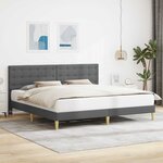 vidaXL Cadre de lit avec tête de lit Gris foncé 200 x 200 cm Tissu