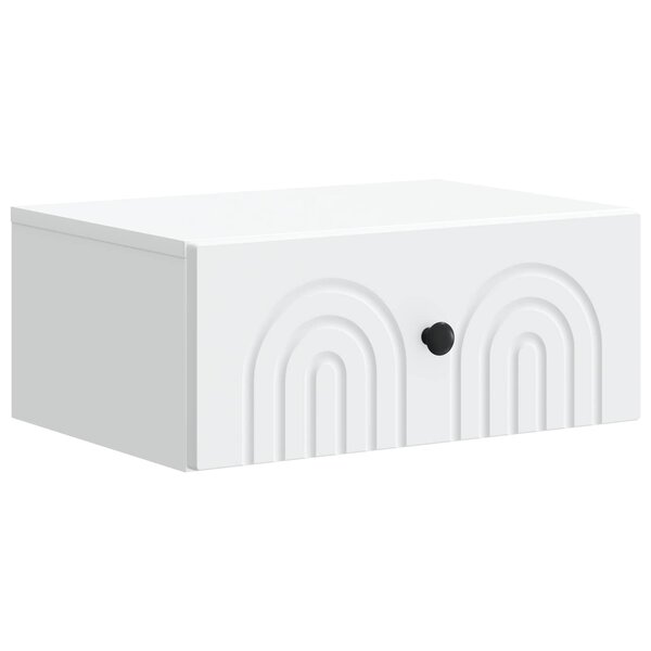 vidaXL Cabinet de chevet mural avec tiroir Blanc 49 x 34 5 x 20 cm