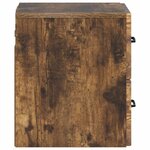 vidaXL Cabinet de chevet mural 2 Pièces Chêne fumé 34 5 x 33 x 40 cm