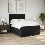 vidaXL Sommier à lattes de lit avec matelas Noir 140x200 cm Tissu