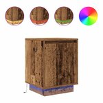 VidaXL Table de chevet avec lumières LED vieux bois 38x34x50 cm