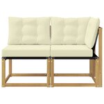 vidaXL Canapé d’extérieur milieu et coin avec coussin 2 Pièce Blanc