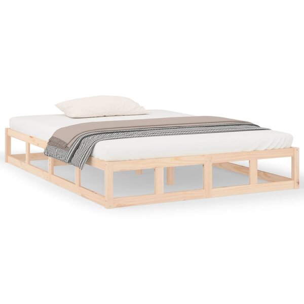 vidaXL Cadre de lit 120x190 cm Petit double Bois massif