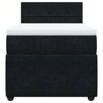 vidaXL Sommier à lattes de lit avec matelas Noir 90x200 cm Velours