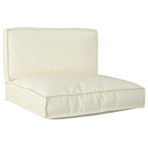 vidaXL Set de coussins de palette 2 Pièces Crème 80 x 80 x 12 cm