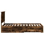 vidaXL Cadre de lit Chêne Fumé et Argent 75 x 190 cm Bois d'ingénierie