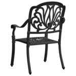 vidaXL Chaises de jardin lot de 2 Aluminium coulé Noir