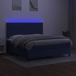 vidaXL Sommier à lattes de lit et matelas et LED Bleu 180x200 cm Tissu