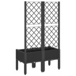 vidaXL Jardinière avec treillis noir 80x40x142 cm PP