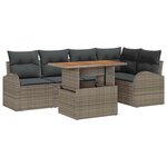 vidaXL Ensemble de canapé de jardin 6 Pièces Gris Poly rotin