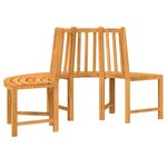 vidaXL Bancs circulaires 2 Pièces demi-rond Ø160 cm bois massif de teck