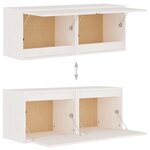 vidaXL Armoires murales 2 Pièces Blanc 45x30x35 cm Bois de pin massif