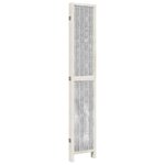 vidaXL Cloison de séparation 5 panneaux blanc bois de paulownia massif