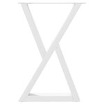 vidaXL Pieds de table à manger 2 pièces Blanc 60 x (72-73 3) cm Acier