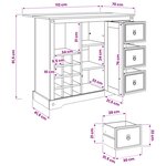 VidaXL Rangement de cuisine Cire de Miel 112 x 70 x 91 5 cm Pin massif