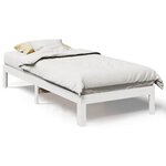 vidaXL Cadre de lit sans matelas blanc 90x200 cm bois de pin massif