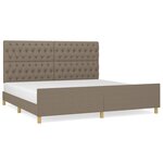vidaXL Cadre de lit avec tête de lit Taupe 200x200 cm Tissu